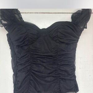 Black Ruched Sleeve dress